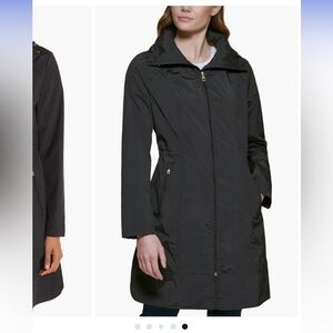 Cole Haan Women's Black Hooded Rain Jacket
